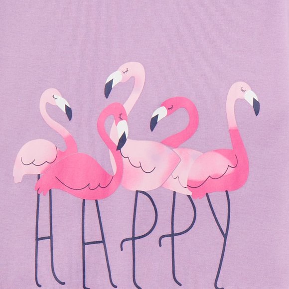 Wonder Nation Toddler Girls' Flamingo Short Sleeve Pajamas, 2 Piece Set 3T NWT - Picture 4 of 5